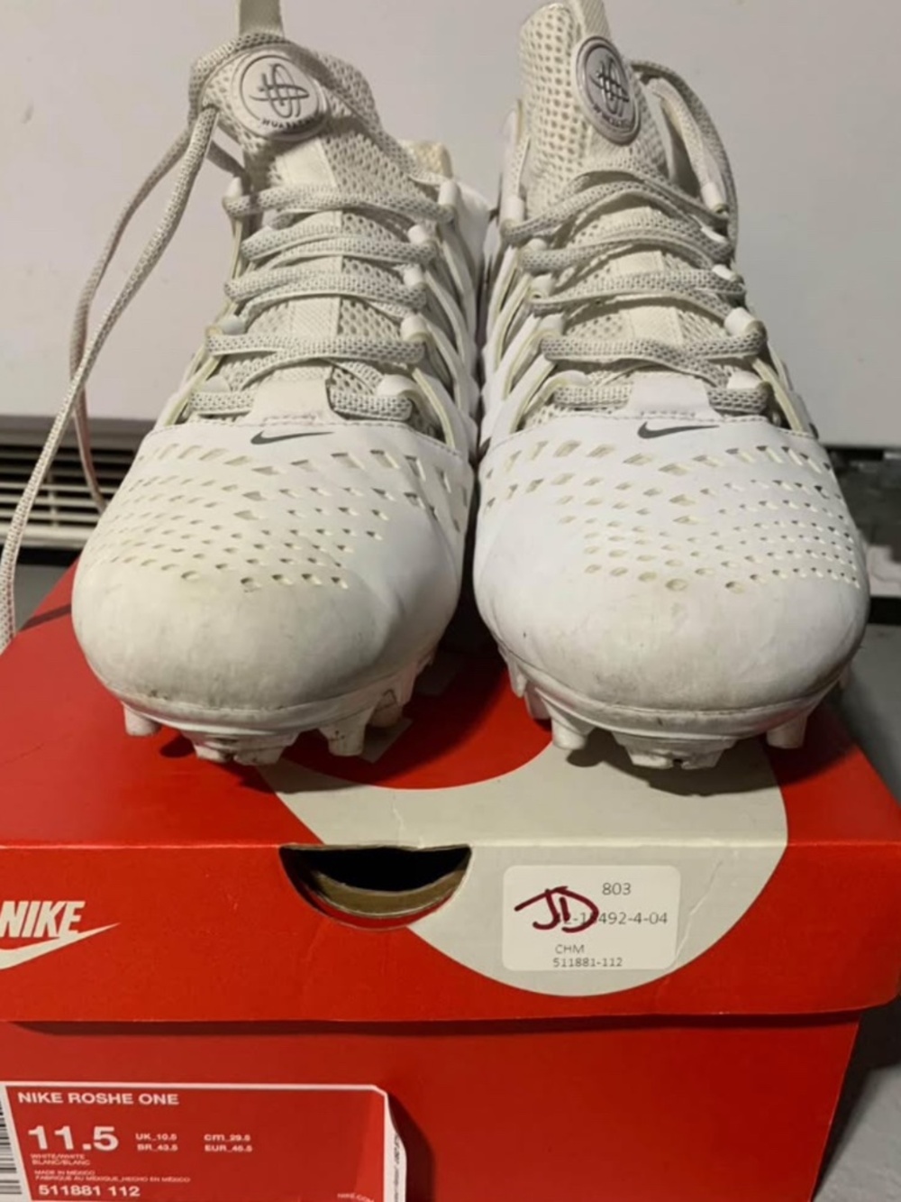 Nike Huarache lacrosse cleats, size 11.5